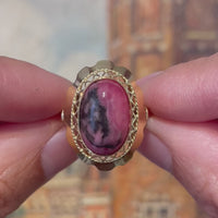 Rhodochrosite ring in 14 carat gold