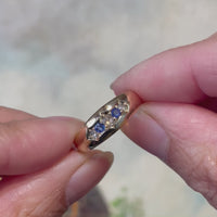Edwardian sapphire and rose diamond ring