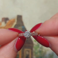 Vintage diamond solitaire ring in platinum and gold