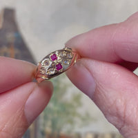 Victorian ruby and diamond ring in 18 carat gold