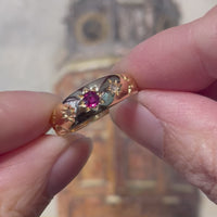 Edwardian ruby and diamond gypsy ring from 1904