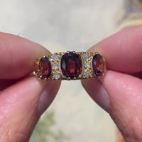 Vintage garnet and diamond ring