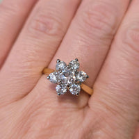 Vintage diamond cluster ring in 18 carat gold-Vintage Rings-The Antique Ring Shop