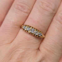 Edwardian five stone old cut diamond ring-Antique rings-The Antique Ring Shop