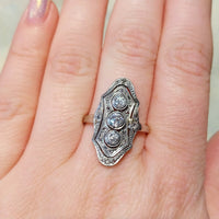 Art Deco old cut and rose cut diamond ring-engagement rings-The Antique Ring Shop