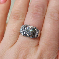Vintage Old European cut and single cut diamond ring in white gold-Vintage Rings-The Antique Ring Shop