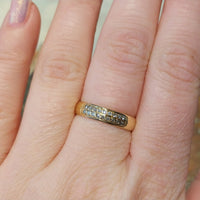 18 carat gold band with diamonds-wedding rings-The Antique Ring Shop