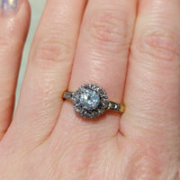 Vintage diamond cluster ring in 18 carat gold-engagement rings-The Antique Ring Shop