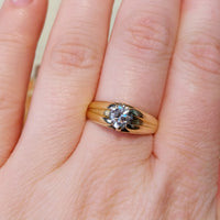 Vintage 14 carat gold brilliant cut diamond ring-gents rings-The Antique Ring Shop