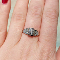 Vintage Art Deco diamond ring in 18 carat gold-engagement rings-The Antique Ring Shop