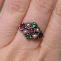 Victorian mourning paste and pearl ring-Antique rings-The Antique Ring Shop