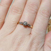 Vintage diamond ring in 18 carat gold-engagement rings-The Antique Ring Shop