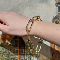 Paper clip bracelet in 14 carat gold-Bracelets-The Antique Ring Shop