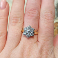 Vintage diamond cluster ring in 18 carat gold-engagement rings-The Antique Ring Shop