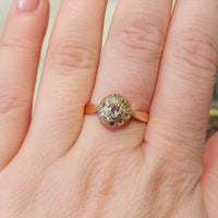 Rose diamond cluster ring in 14 carat gold-Antique rings-The Antique Ring Shop