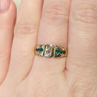Victorian rose diamond and green paste ring from 1883-Antique rings-The Antique Ring Shop