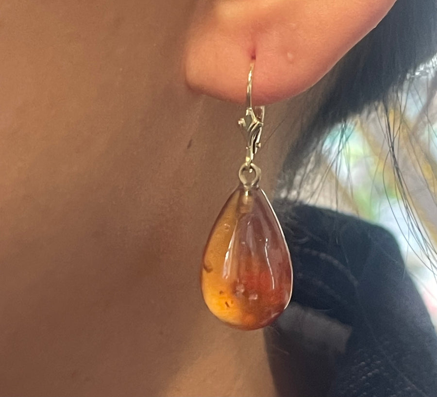 Hassonite garnet earrings in 14 carat gold-Earrings-The Antique Ring Shop