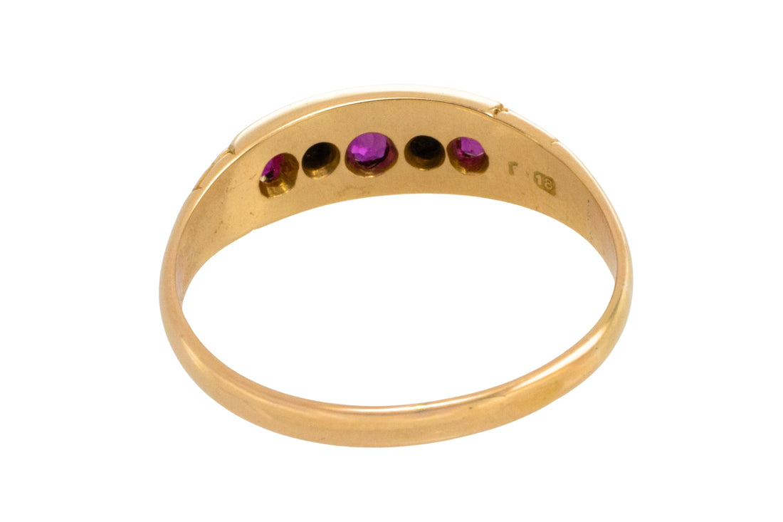 Edwardian ruby and old cut diamond ring from 1913-Antique rings-The Antique Ring Shop