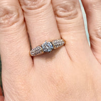Brilliant cut diamond ring in 14 carat gold-engagement rings-The Antique Ring Shop