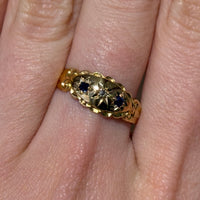 Edwardian sapphire and rose diamond gypsy ring from 1907-Antique rings-The Antique Ring Shop