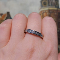 Platinum band with diamonds-engagement rings-The Antique Ring Shop