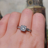 Platinum diamond cluster ring-engagement rings-The Antique Ring Shop