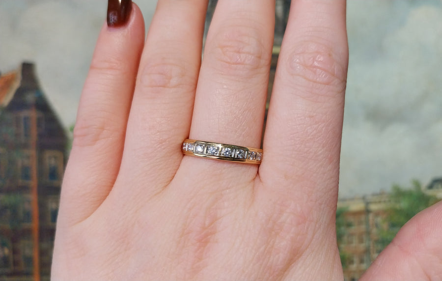 Brilliant cut diamond eternity band-Vintage & retro rings-The Antique Ring Shop