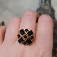 Vintage garnet rose gold ring-vintage rings-The Antique Ring Shop