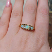 Opal and old cut diamond ring from 1896-Antique rings-The Antique Ring Shop