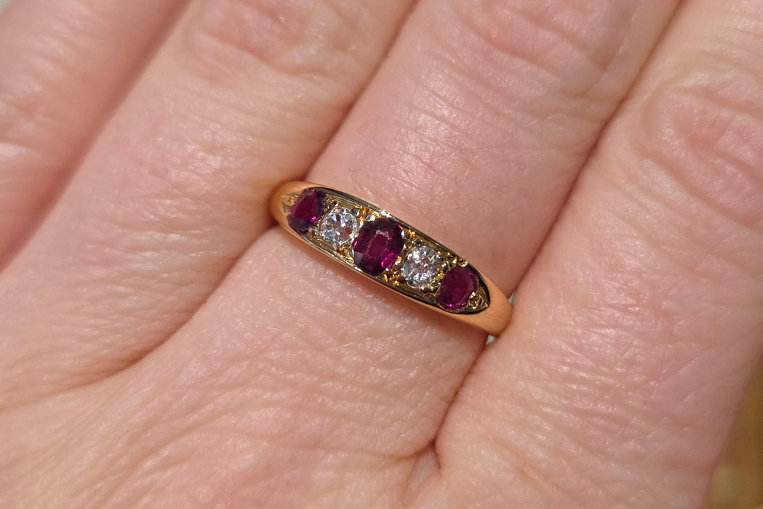 Edwardian ruby and diamond ring from 1911-Antique rings-The Antique Ring Shop