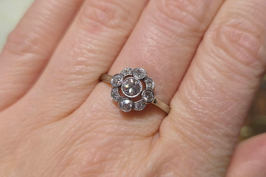 Antique five old cut diamond ring-The Antique Ring Shop