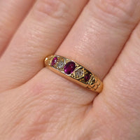 Edwardian ruby and old cut diamond ring from 1913-Antique rings-The Antique Ring Shop