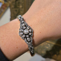 Vintage rose cut diamond bracelet in 14 carat gold and silver