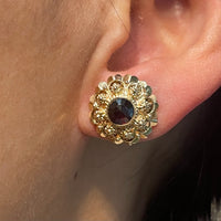 Garnet earrings in 14 carat gold-Earrings-The Antique Ring Shop