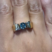 Vintage 18 carat gold ring with sapphire-vintage rings-The Antique Ring Shop