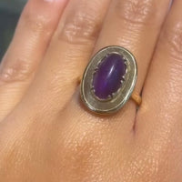 Cabochon amethyst ring in 14 carat gold-vintage rings-The Antique Ring Shop