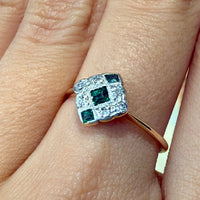Edwardian diamond and tourmaline ring-Antique rings-The Antique Ring Shop