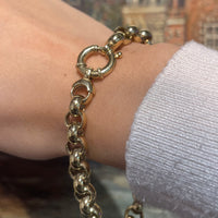 14 carat gold round link bracelet-Bracelets-The Antique Ring Shop