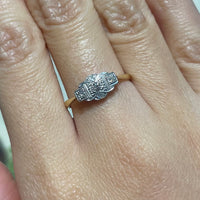 Vintage diamond ring in platinum and gold-Vintage Rings-The Antique Ring Shop