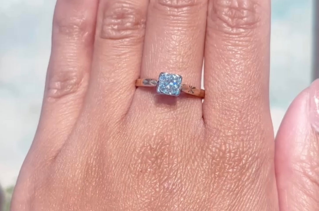 Vintage diamond solitaire ring-engagement rings-The Antique Ring Shop