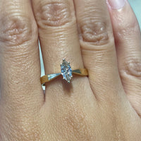 Vintage marquise diamond solitaire ring-engagement rings-The Antique Ring Shop