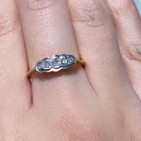 Five stone diamond ring in 18 carat gold and platinum-engagement rings-The Antique Ring Shop