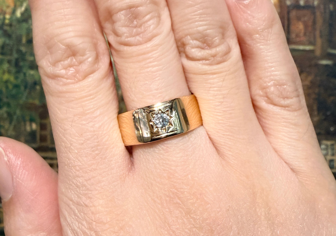 Diamond gypsy ring from 1926-gents rings-The Antique Ring Shop