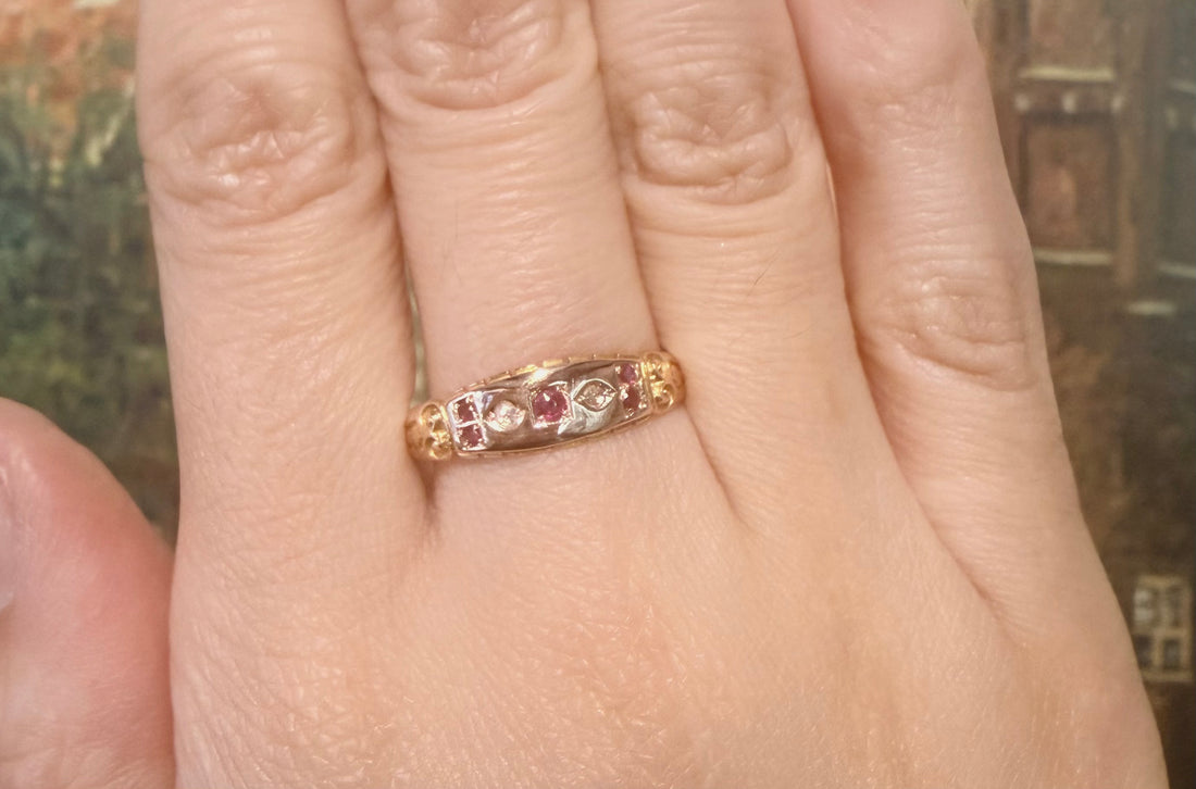 Edwardian ruby and rose diamond ring from 1906-Antique rings-The Antique Ring Shop