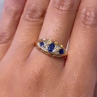 Sapphire and diamond ring from 1920-engagement rings-The Antique Ring Shop