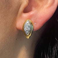 Diamond earrings in 18 carat gold-Earrings-The Antique Ring Shop