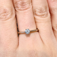 White gold solitaire ring with diamond-engagement rings-The Antique Ring Shop