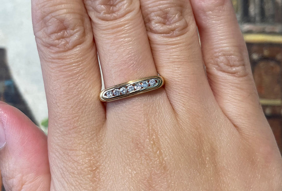 Channel set diamond ring-wedding rings-The Antique Ring Shop