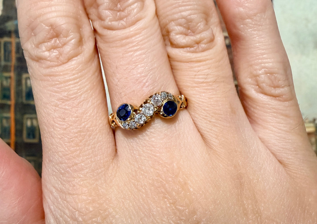 Sapphire and diamond ring from 1903-Antique rings-The Antique Ring Shop