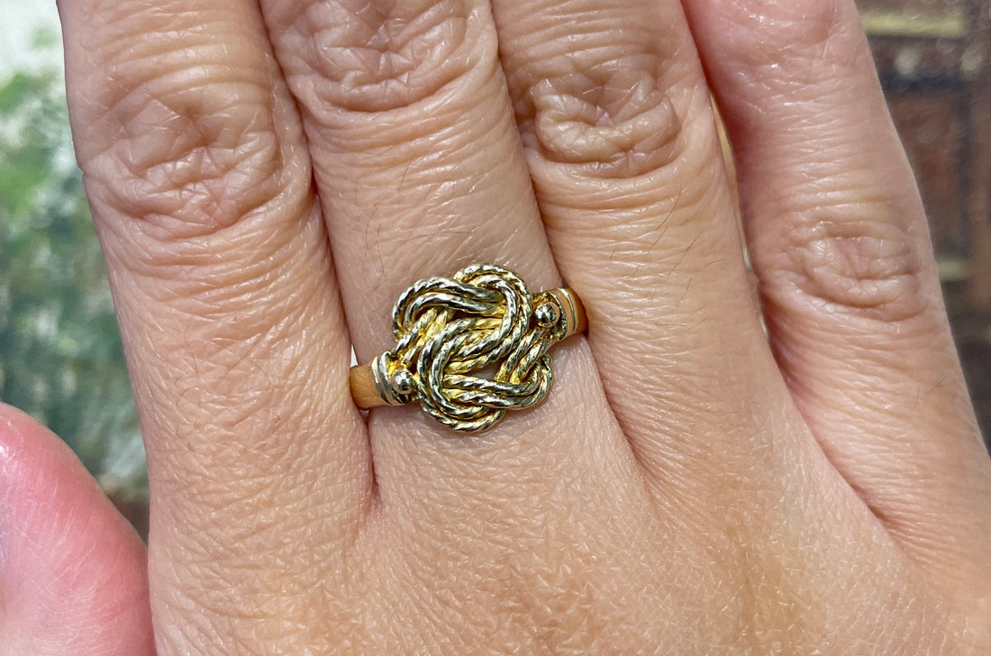 Vintage 14 carat gold knot ring-Vintage Rings-The Antique Ring Shop